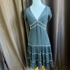 BCBGMaxAzria Polka Dot Midi Dress